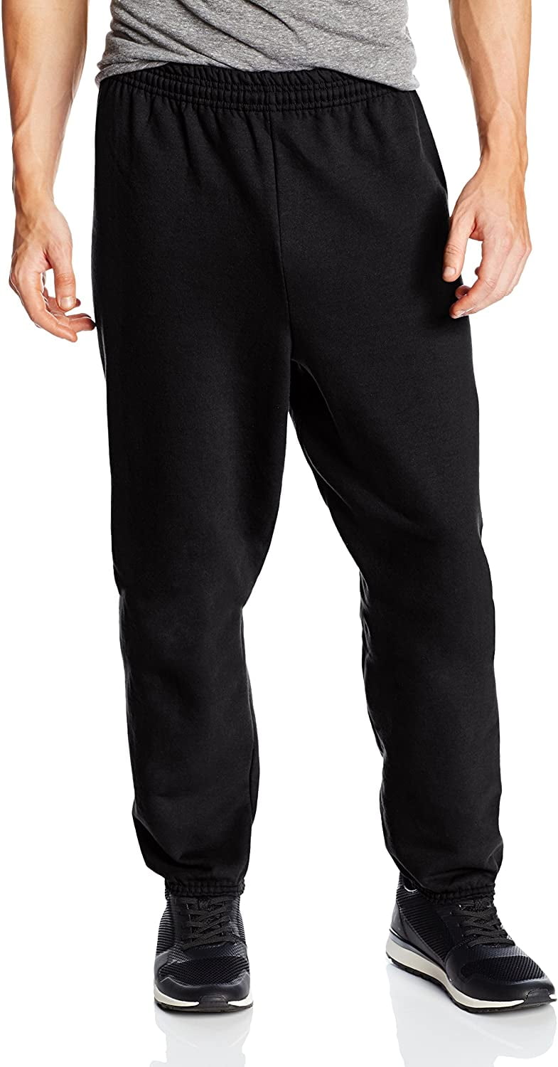 Hanes Men's EcoSmart Fleece Sweatpant, Black, Medium (Pack of 2 ...