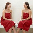 thumbnail image 5 of RIVERSIDE 2 Pack Oversized Bath Sheets 35x70 Soft Quick Dry 600 GSM Ribbed Cotton Towels - Red/Hunter Green, 5 of 8