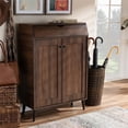 thumbnail image 2 of Baxton Studio Cormier Walnut Brown finished 2-Door Wood Shoe Cabinet, 2 of 10