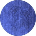 thumbnail image 1 of Ahgly Company Machine Washable Indoor Round Oriental Blue Industrial Area Rugs, 4' Round, 1 of 4