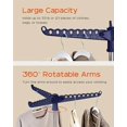 thumbnail image 4 of Clothes Drying Rack Foldable, 59 inch Tripod Laundry Drying Rack Indoor with Rotating Clothes Rail for 27 Pieces of Clothes, Space Saving, Blue and Silver CDR001Q01, 4 of 8
