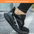 thumbnail image 5 of Safety Shoes Men's Lightweight Black Work Shoes Steel Toe Shoes Breathable Sporty Sneakers 6-9.5, 5 of 8