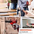 thumbnail image 2 of UTAH-Baraz Tool Box with Drill (2 Battery), 136 Pcs Home Tools Kit with 18v Power Cordless Drill Bit Set, Tool Set with Screwdriver Set for Homeowners, Garden, House Repair and Maintenance. Gift Idea, 2 of 4