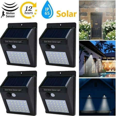

LED Solar Motion Sensor Lights Wireless Outdoor Wall Lights Outdoor Security Wall Mount Light for Garden Patio Black