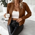 thumbnail image 4 of Stamzod Bomber Jacket Women Fall Fashion 2026 Dressy Casual Faux Suede Jackets Loose Fit Long Sleeve Cropped Coats for Women, 4 of 9