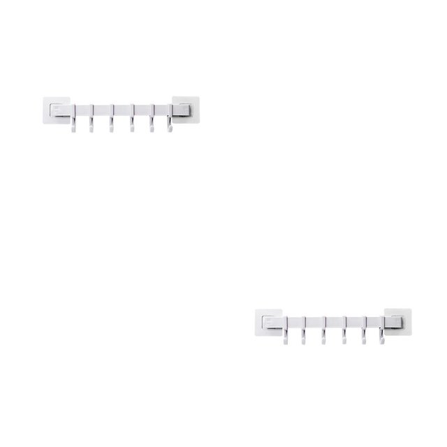 Cateissary Ganchos autoadhesivos, 6 ganchos de pared, estante de plástico para puerta de baño, estante de cocina, sin taladro, organizador de Type2 NO2