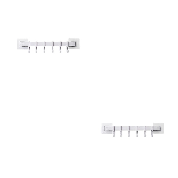 Cateissary Ganchos autoadhesivos, 6 ganchos de pared, estante de plástico para puerta de baño, estante de cocina, sin taladro, organizador de Type2 NO2