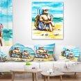 thumbnail image 4 of Designart Turtle Enjoying Holidays on Beach - Seashore Throw Pillow - 16x16, 4 of 5
