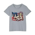 thumbnail image 4 of GERsome Girls Boys 4th of July T-Shirts Unisex Kids American Flag Cotton Short Sleeve Crewneck Shirts USA Stars and Stripes Patriotic Tops, 3-4 Years, 4 of 6