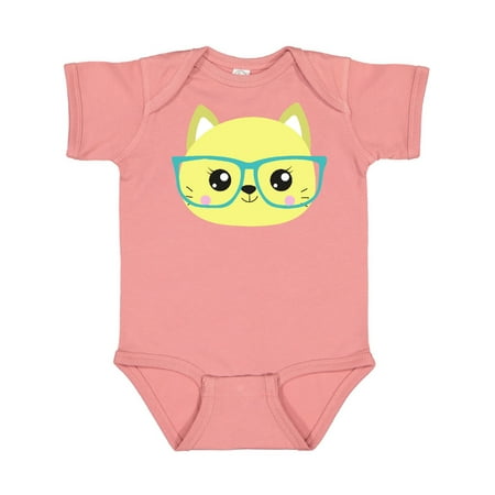 

Inktastic Hipster Cat Cat With Glasses Yellow Cat Gift Baby Boy or Baby Girl Bodysuit
