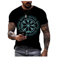 thumbnail image 1 of Summer Creative Pentagram Pattern 3D Printing Men's T-shirt Personality Short-sleeved Street Trend Quick-drying O-neck Loose Top, 1 of 5