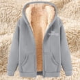 thumbnail image 2 of XPMWRP Women's Hooded Fleece Jacket Oversized Solid Color Zip Coat Fall Winter Warm Long Sleeve Loose Jacket with Pockets Gray XXL, 2 of 4