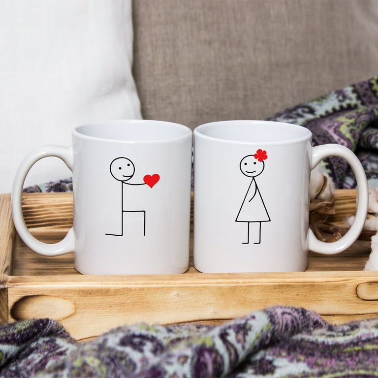 Kaayee From My Heart to Yours His and Hers Matching Couple Coffee Mugs Set,Gifts for Bride and Groom,Shower Engagement Wedding and Married Anniversary