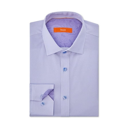 TALLIA Mens Purple Striped Collared Work Dress Shirt Size: L 16/16.5- 34/35