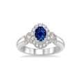 thumbnail image 2 of 1.25 Carat Antique Round cut Sapphire and Diamond Engagement Ring in 14k White Gold Sapphire and diamond engagement ring, 2 of 2