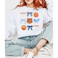 thumbnail image 2 of Tigers Mascot Sweatshirt for Women and Teens Hoops and Coquette Bows Basketball Fan Pullover White Sweatshirt Adult X-Large, 2 of 4