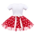 thumbnail image 5 of IBTOM CASTLE Baby Girls Birthday Outfit Polka Dots Leotard Dresses Fancy Dance Costume Halloween Cosplay Tutu Dress up with Ears Headband 12-18 Months White+Red-Birthday, 5 of 8