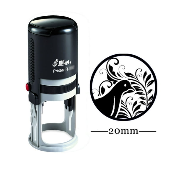 Round Self Inking Kids Teacher Stamp BIRD DESIGN Personalized Custom Shiny 20mm Rubber Mini Stamp