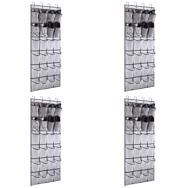 Pared para El Almacenamiento 24 Bolsillos No Tejida Con 4 Ganchos Metal (blanco)