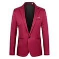 thumbnail image 1 of BOBOGOJP Pullover Work Shirts for Men Fashion Solid Color Casual Single Breasted Suit (Red,4XL), 1 of 4