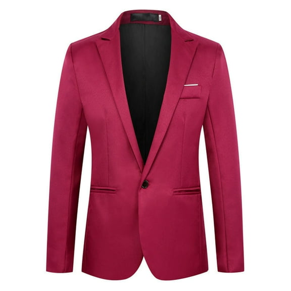 Zshosam Men's Casual One Button Suit Blazer Jacket Sport Coat(Red,XXXXXL)