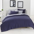thumbnail image 1 of Lacoste Washed Solid Duvet Set, Indigo Blue, King, 1 of 1
