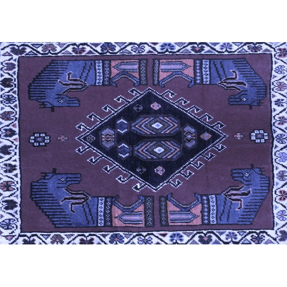 Ahgly Company Indoor Rectangle Persian Blue Traditional Area Rugs, 7' x 10'