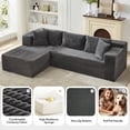 thumbnail image 2 of Cloud Modular Sectional Sofa for Living Room – 106" Oversized L-Shaped Couch – Deep Seat Sleeper – Soft Memory Foam – No Assembly – Gray, 2 of 8