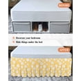 thumbnail image 7 of White Yellow Daisy Wrap Around Bed Skirts for Queen Bed 18" Drop,Bed Skirt with Adjustable Elastic Belt Dust Ruffle Bed Valance for Bedroom Hotel Luxury Spring Summer Floral Botanical Bed Frame Cover, 7 of 7