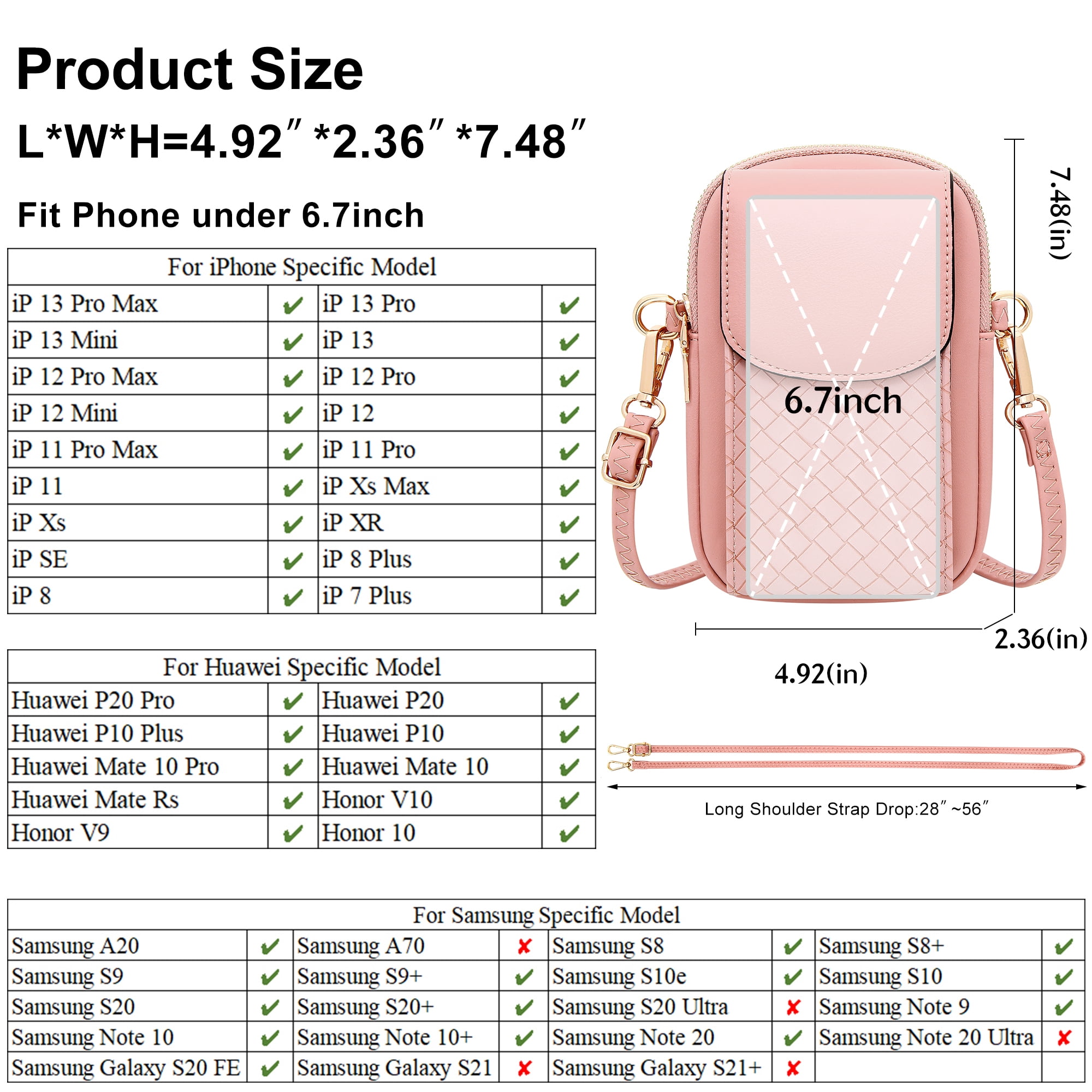 Badiya Small Crossbody Phone Bags for Women with Card Slots, Women Phone Purse Wallet Phone Bag