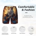 thumbnail image 6 of Picia Maple Leaf Meditating Squirrel pattern Mens Swim Trunks with Compression Liner Stretch Beach Shorts Quick Dry with Zipper Pockets No-Chafing Board Shorts-Medium, 6 of 9