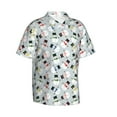 thumbnail image 2 of Daiia Colorful Hat Snowman Hawaiian Shirt for Men Gentle Cotton Regular Short Sleeve Casual-Medium, 2 of 9