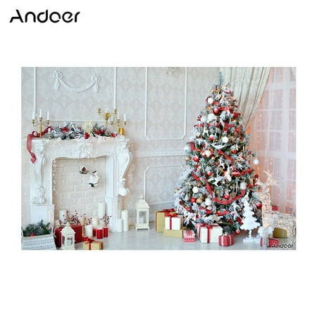 Andoer 2.1 * 1.5m/7 * 5ft Christmas Backdrop Deer Fireplace Gift Photography Background Children Kids Photo Studio (Best Places To Sell Stock Photography)