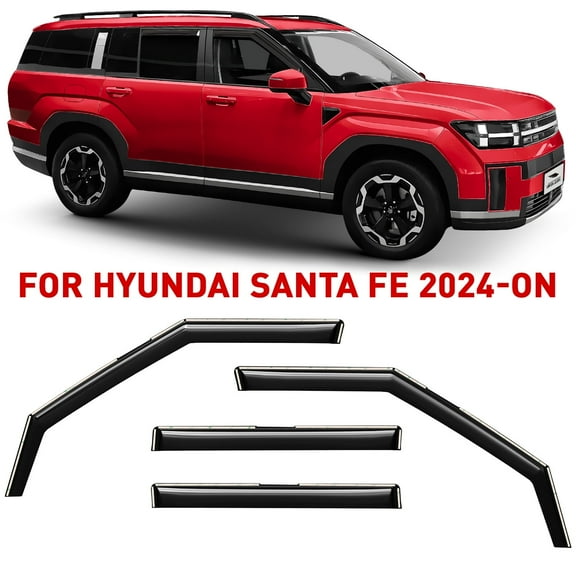 Voron Glass in-Channel Extra Durable Rain Guards for Hyundai Santa Fe 2024-2026, Window Deflectors, Vent Window Visors, 4 Pieces - 200696