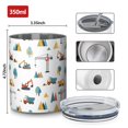 thumbnail image 4 of 12oz Coffee Tumblers Cartoon Construction Vehicles Mountains Stainless Steel Vacuum Insulated Travel Tumbler Coffee Cups Mug with Lid and Straw with Cleaning Brush for Cold & Hot Drinks, 4 of 5