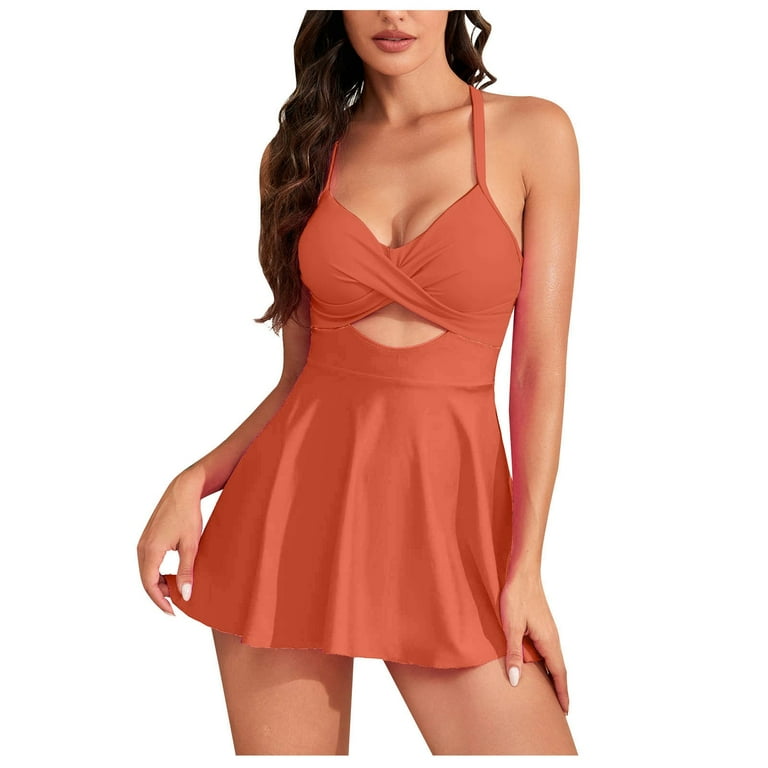 Feimerou One Piece Swimsuit Women Tummy Control Swim Dress Skirts High Waisted Spaghetti Straps Cutout Front Cross Bathing Suits Swimwear - Walmart.com Feimerou One Piece Swimsuit Women Tummy Control Swim Dress Skirts High Waisted Spaghetti Straps Cutout Front Cross Bathing Suits Swimwear - Walmart.com