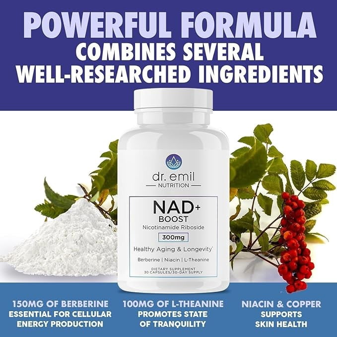 DR. EMIL NUTRITION NAD + Boost, NAD supplement, 30 Count, 30 Servings