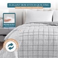 thumbnail image 5 of Casa Platino Twin Quilted Blanket - Quilted Summer Blanket, Pre-Washed Soft Breathable, Microfiber Down Alternative Fill, All Season Warm Blanket - White Base Grey Dot, 5 of 8
