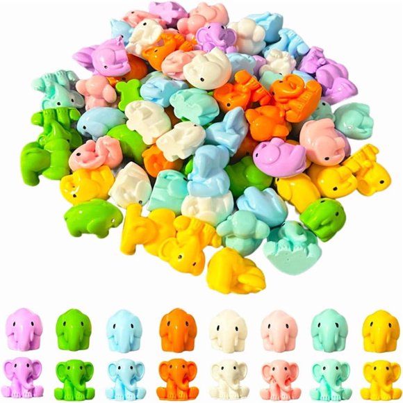 96 Figuritas de Elefantes Pequeños - Elefantes de Resina de 2 cm en 8 Colores para Jardín de Hadas, Manualidades, Decoración del Hogar