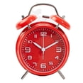 thumbnail image 3 of Reloj despertador con doble campana para personas pesadas, retroiluminación, funciona con pilas, reloj despertador antiguo para dormitorios (rojo), 3 of 5