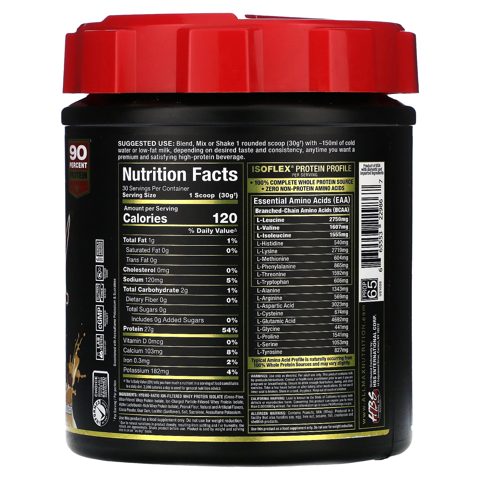 ALLMAX ISOFLEX®, Pure Whey Protein Isolate, Chocolate Peanut Butter, 0.9 lbs (425 g)