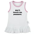 thumbnail image 1 of Don't Touch Me Peasant Funny Dresses For Baby, Newborn Babies Skirts, Infant Princess Dress, 0-24M Kids Graphic Clothes (White Sleeveless Dresses, 0-6 Months), 1 of 4