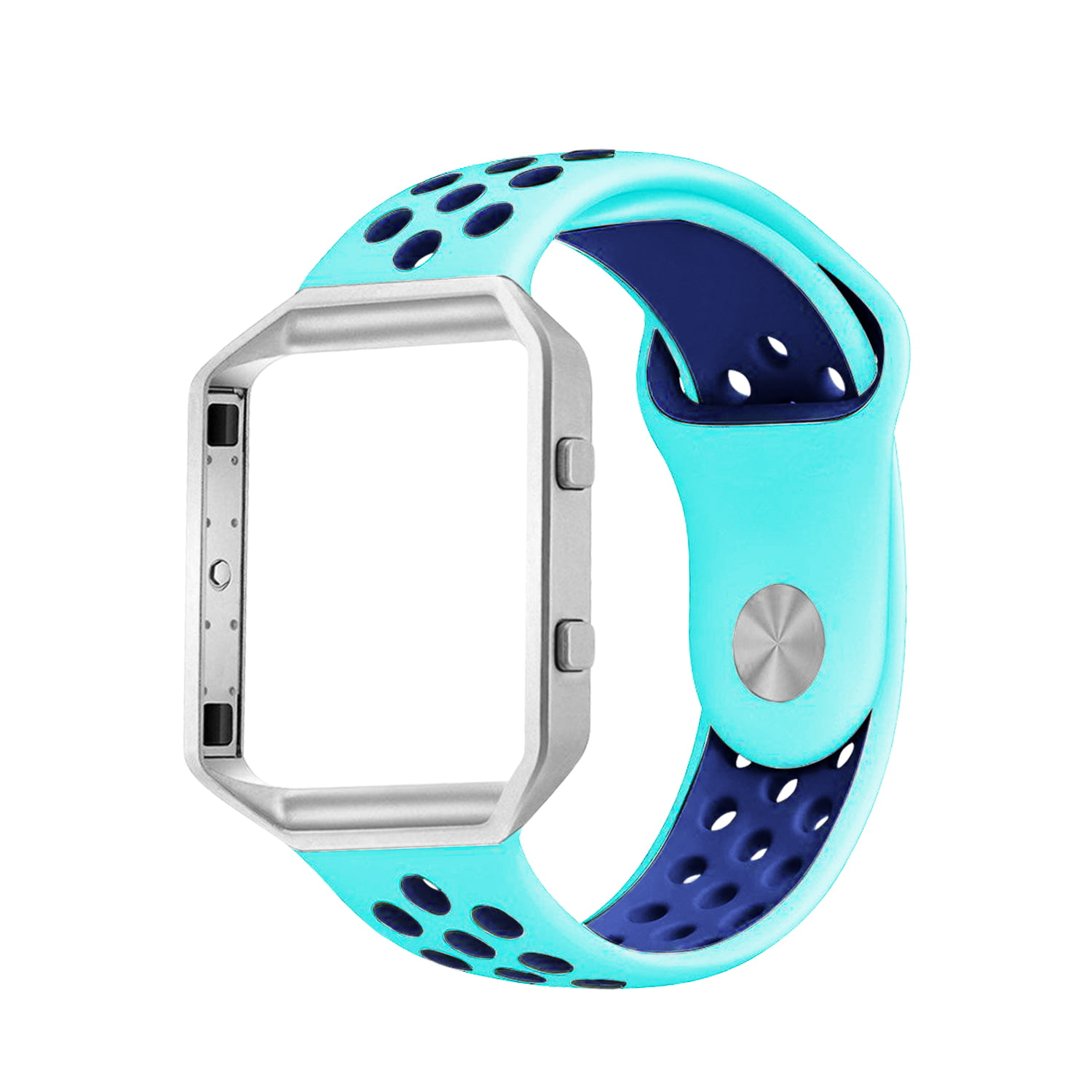 Silicone Bands Compatible Fitbit Blaze Sport Replacement Wristband Metal Frame 