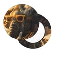 thumbnail image 2 of Balery Cool Sunglasses Elephant Art Round Bar Stool Seat Covers Velvet Fabric Adjustable Protects from Scratches and Stains for 14-17 Inch Chair-14 inch, 2 of 7
