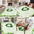 thumbnail image 5 of Area Rug for Living Room, St. Patrick's Day Non-Slip Indoor Large Carpet for Bedroom/Dining Room, Lucky Shamrock Leaves Lips Green Stripes Washable Low-Profile Rectangle Floor Runner Rugs - 5 x 8 Ft, 5 of 8
