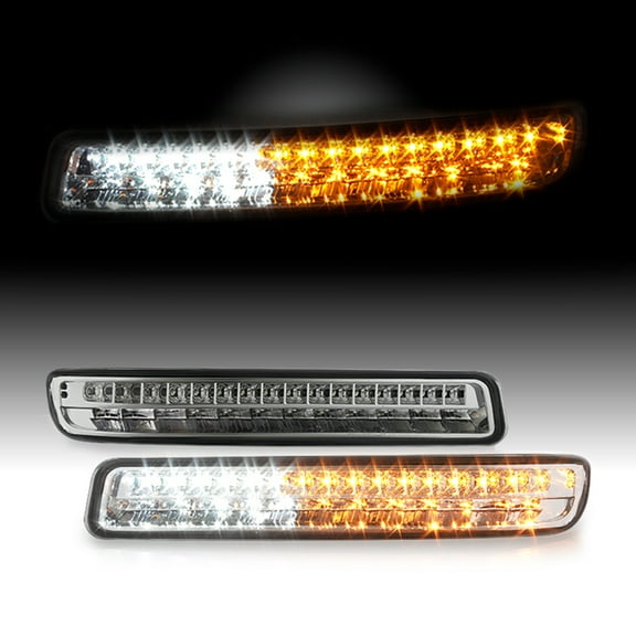 AKKON - For 1999-06 GMC Sierra 1500 2500HD 3500HD | 2000-06 YUKON | XL 1500 | 2500 Clear LED Bumper Lights Pair