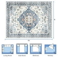 thumbnail image 2 of Nefoso 8ft x 10ft Vintage Area Rugs, Washable Area Rugs for Living Room Bedroom Kitchen Home Decor, Non-Slip Carpet, Blue & Beige, 2 of 5