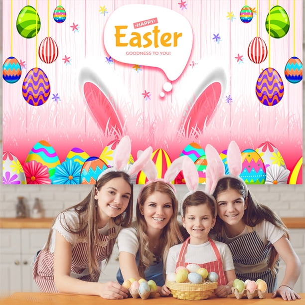 Fiudx Pancartas de Pascua, Decoración Vibrante de Poliéster, Tres Tamaños Disponibles, Uso Duradero En Interiores y Exteriores, Decoración Festiva para Fiestas, Perfectas para Reuniones Familiares.