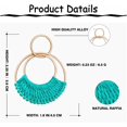 thumbnail image 5 of Raffia Hoop Earrings for Women Girls Fun Boho Summer Beach Earrings Lightweight Handmade Straw Wicker Rattan Dangle Earrings Statement Geometric Round Drop Earrings, 5 of 5