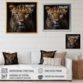 thumbnail image 4 of Designart "Wild Leopard at Sunset II" Animals Framed Wall Art Decor - Modern Brown Leopard Entryway Framed Wall Art Print, 4 of 6